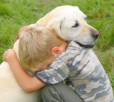 boy reunited with dog